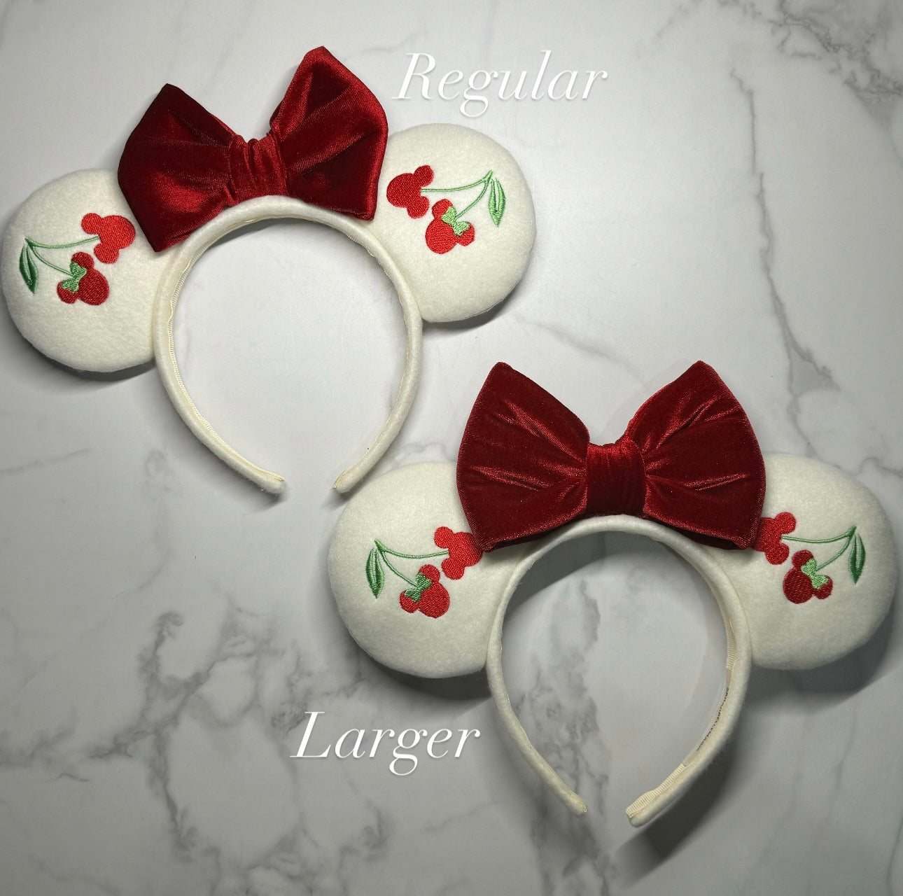 Embroidered Cherry Mouse Ears