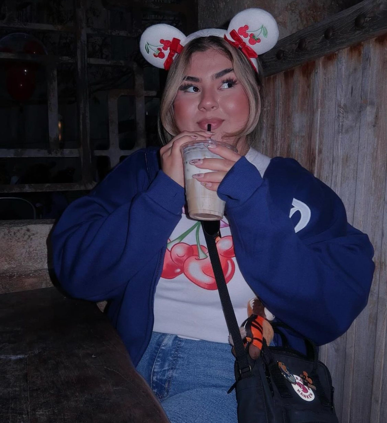 Embroidered Cherry Mouse Ears