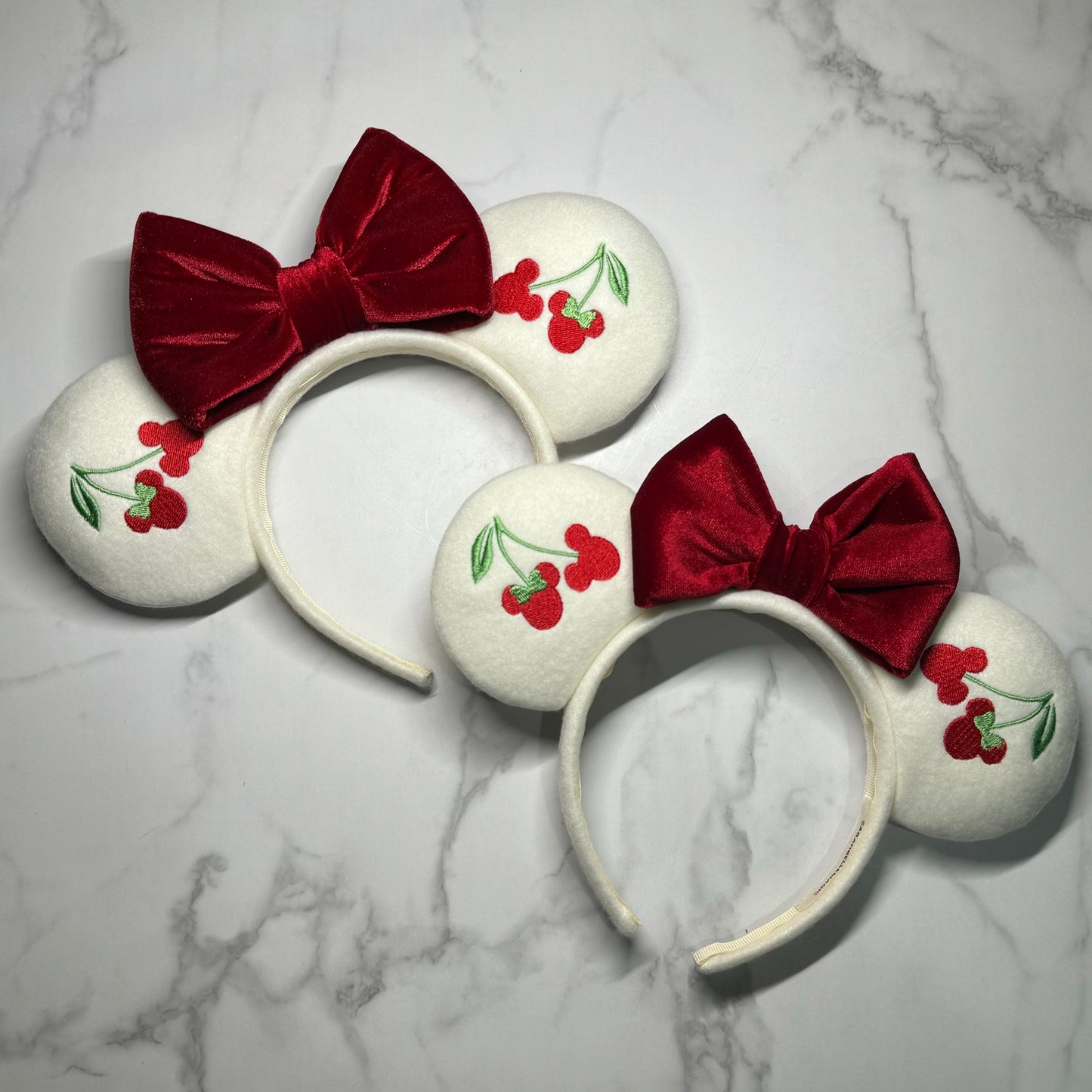 Embroidered Cherry Mouse Ears