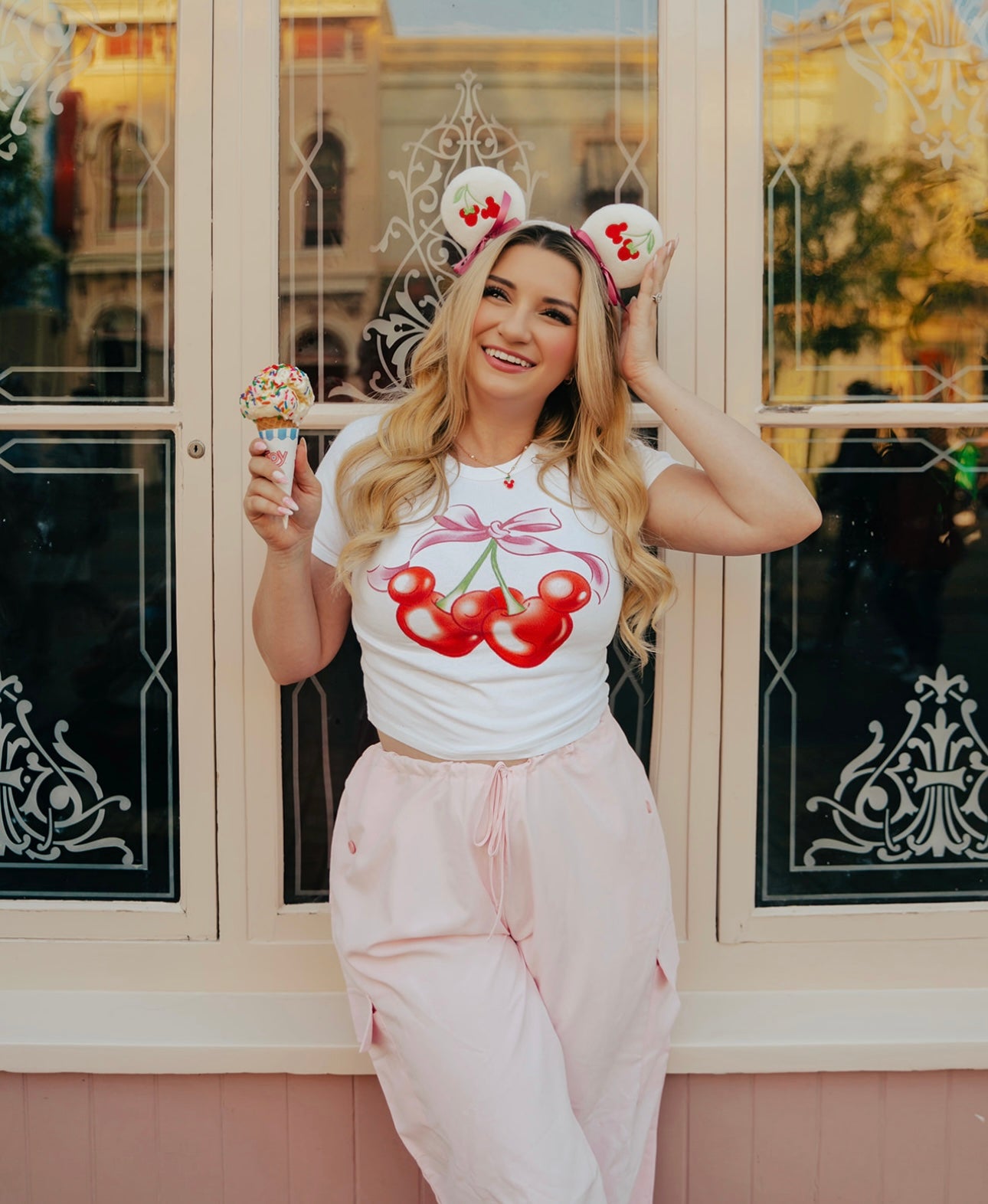 Embroidered Cherry Mouse Ears