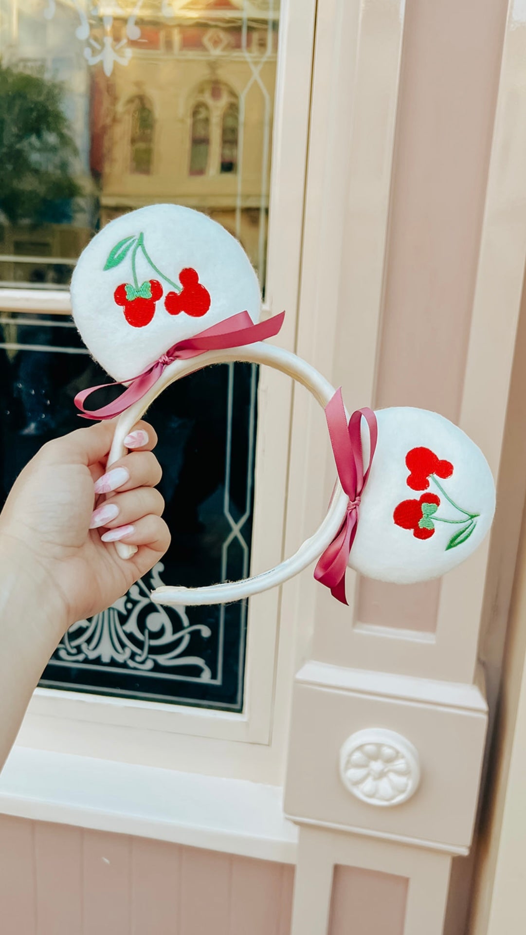 Embroidered Cherry Mouse Ears