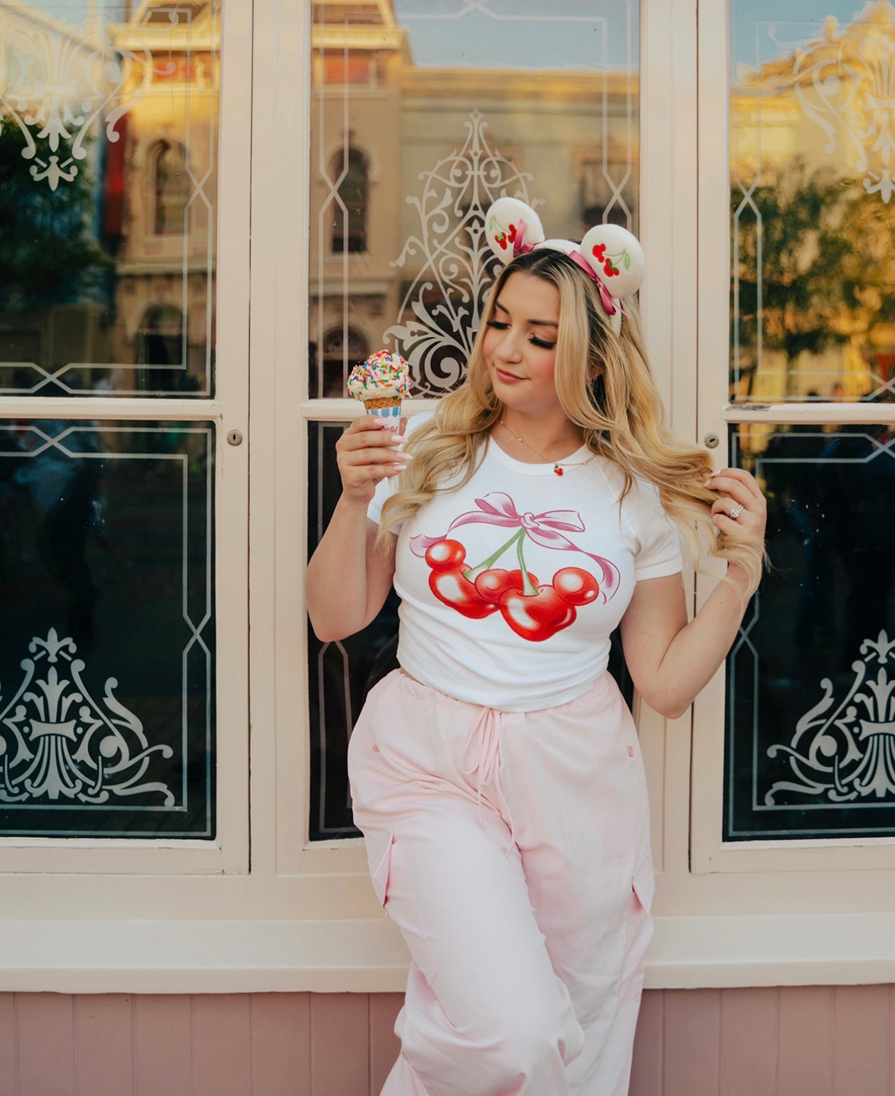 Embroidered Cherry Mouse Ears