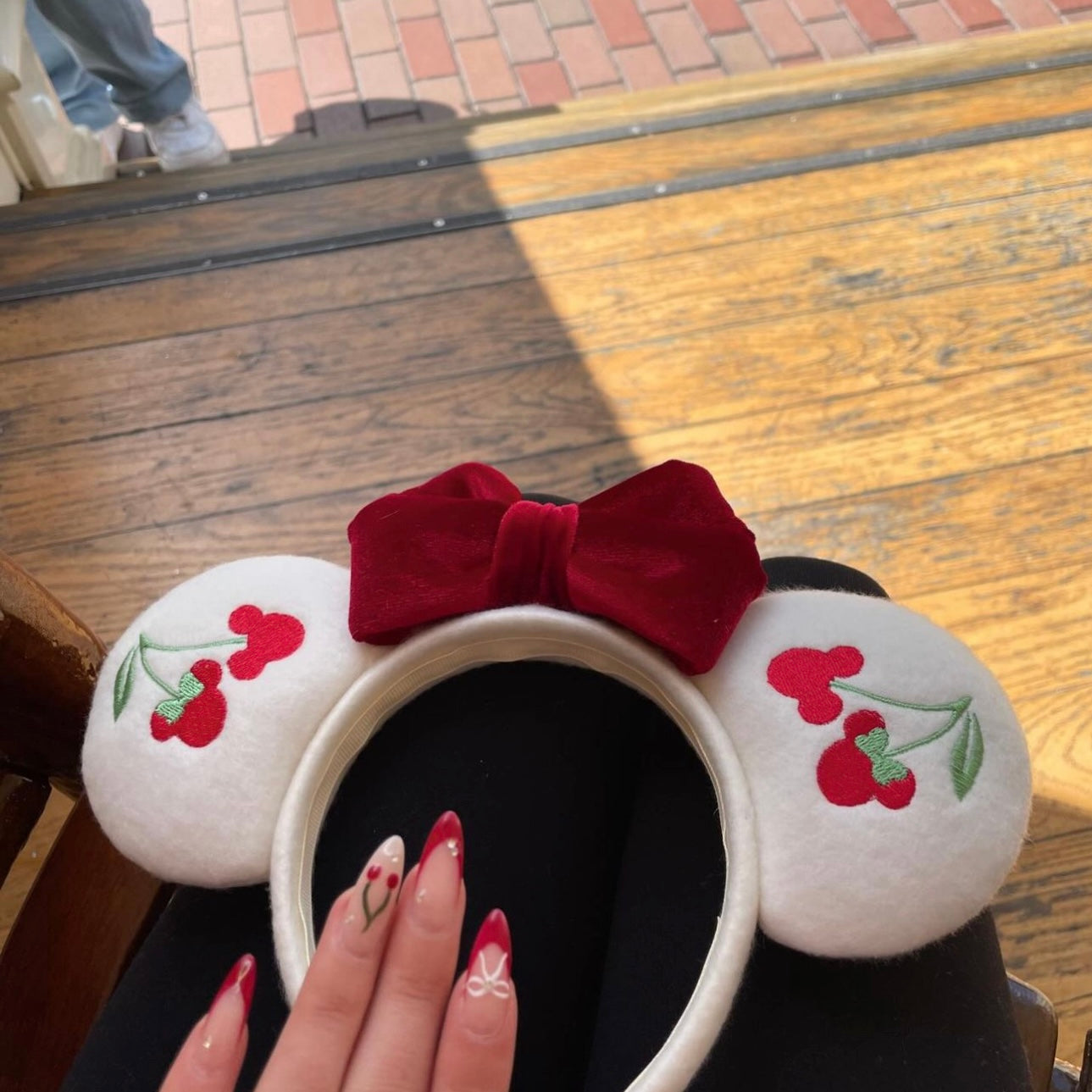 Embroidered Cherry Mouse Ears