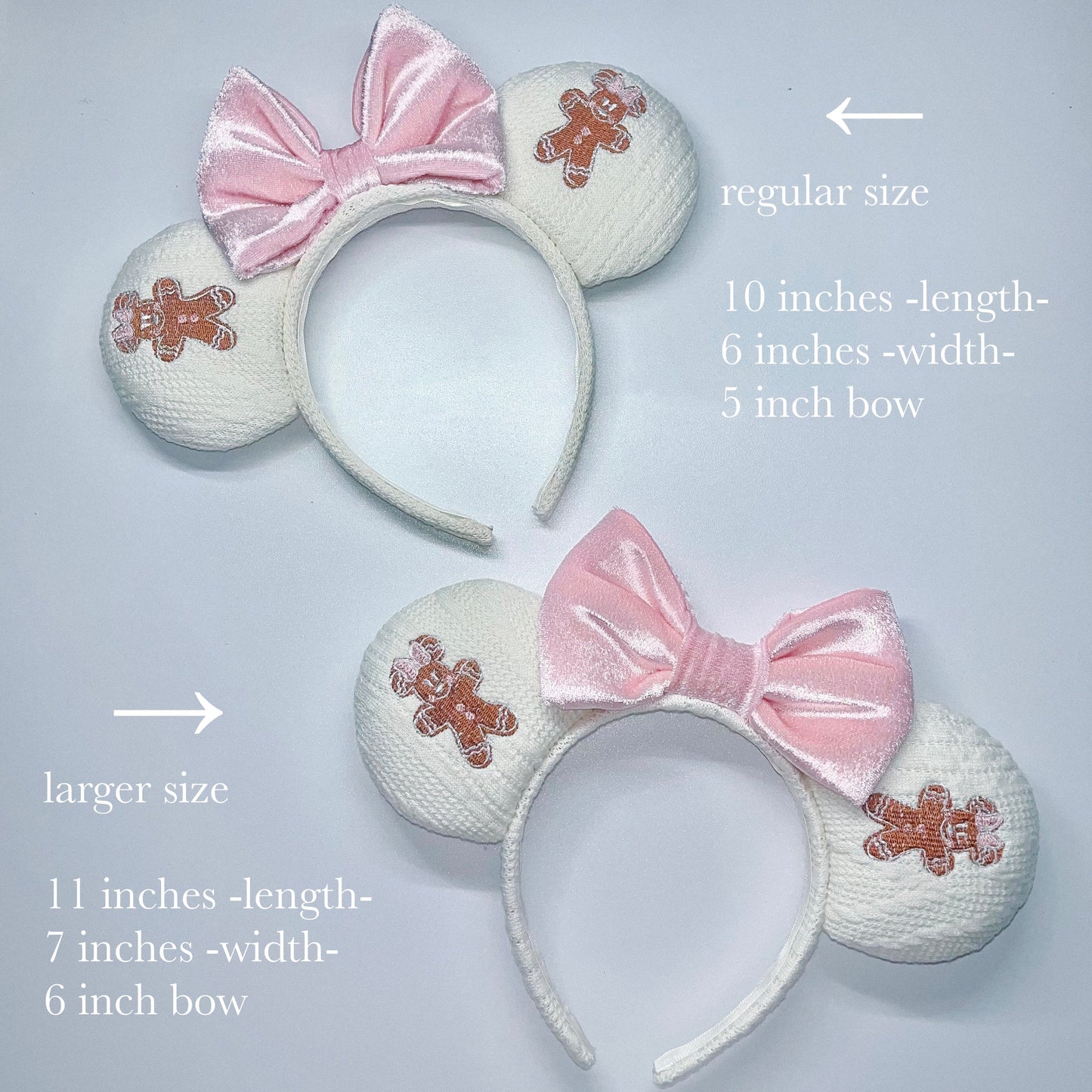 Embroidered Coquette Wide Bows with Middle Pink Bow